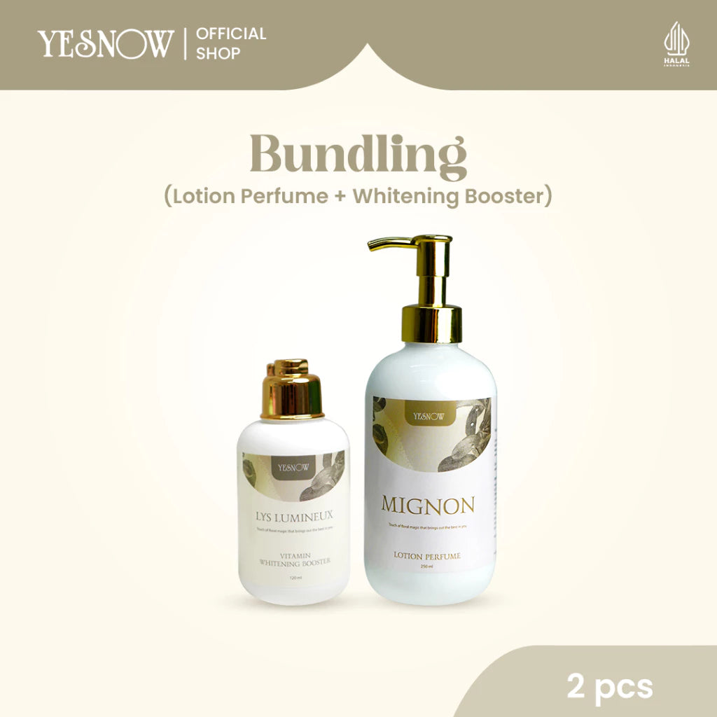 Bundling Lotion Perfume + Vitamin whitening Booster Body Serum - 1pc Lotion Perfume 250ml + 1pc Booster Body Serum 120ml