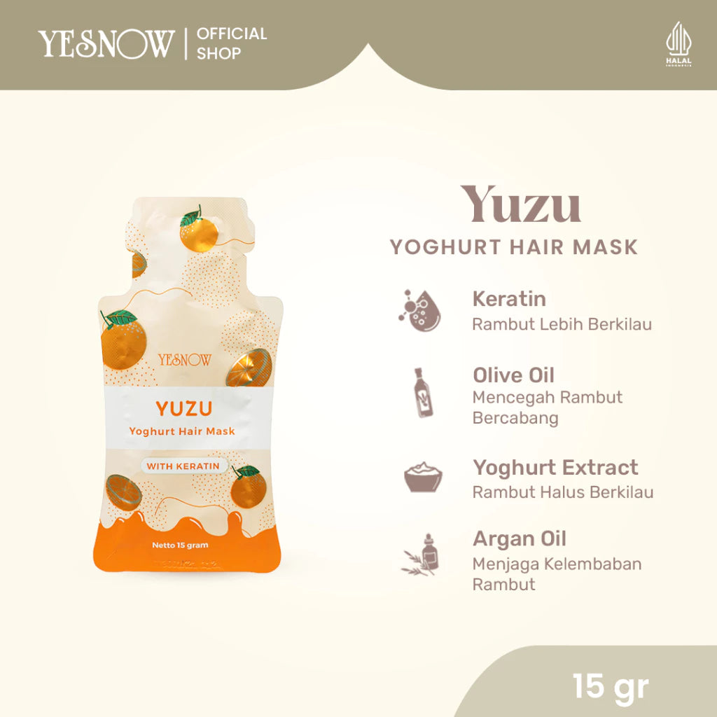 Masker Rambut Keratin Yesnow ( Sachet ) - Hair Mask Sachet
