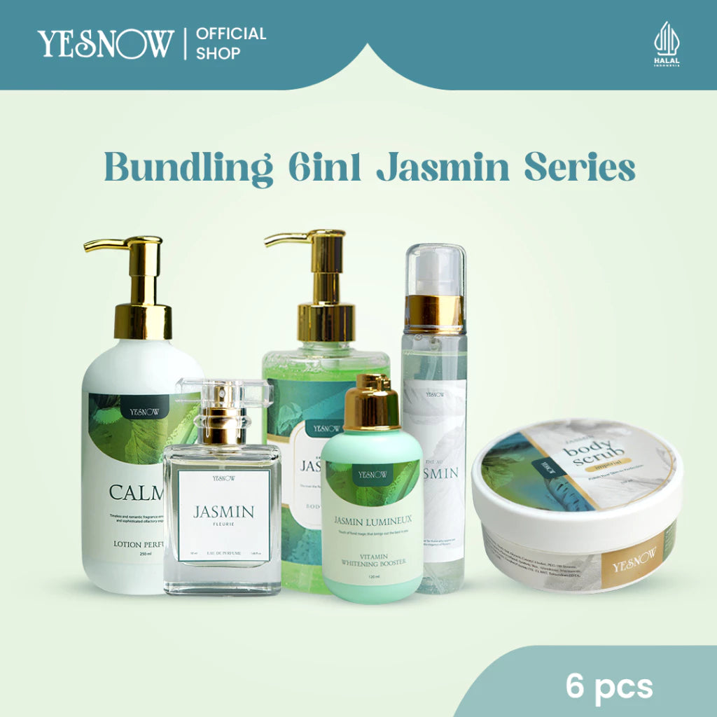 Bundling Fleurie Series 6in1 ( Body Scrub, Body Wash, Lotion Perfume, Body Serum, EDP 50ml, Stary Body Mist )