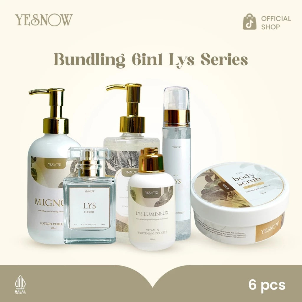 Bundling Fleurie Series 6in1 ( Body Scrub, Body Wash, Lotion Perfume, Body Serum, EDP 50ml, Stary Body Mist )