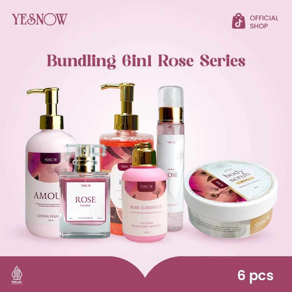Bundling Fleurie Series 6in1 ( Body Scrub, Body Wash, Lotion Perfume, Body Serum, EDP 50ml, Stary Body Mist )