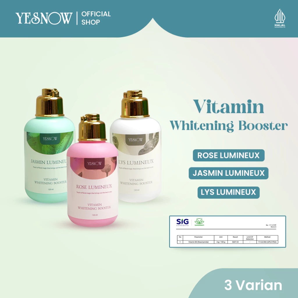 Yesnow Bundling Glow & Wangi 1 - [ Vitamin Whitening Booster Body Serum 120ml + Stary Body Mist 100ml ]