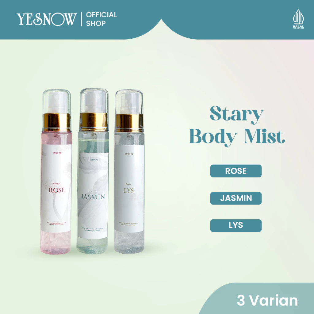 Yesnow Bundling Glow & Wangi 1 - [ Vitamin Whitening Booster Body Serum 120ml + Stary Body Mist 100ml ]